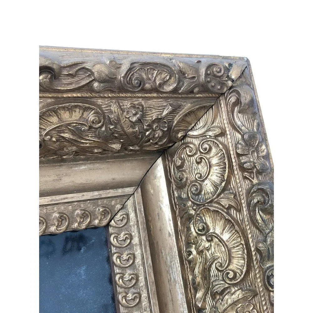 Antique Victorian Little Child with Flower Dresden Germany 1901 Framed